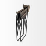 Mercana Direttore 19.25L x 20W x 31H Brown/Gray Suede W/ Metal Frame Dining Chair