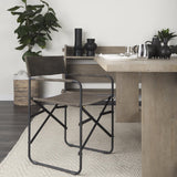 Mercana Direttore 19.25L x 20W x 31H Brown/Gray Suede W/ Metal Frame Dining Chair