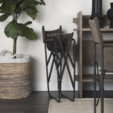 Mercana Direttore 19.25L x 20W x 31H Brown/Gray Suede W/ Metal Frame Dining Chair