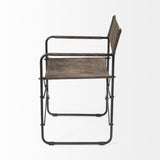 Mercana Direttore 19.25L x 20W x 31H Brown/Gray Suede W/ Metal Frame Dining Chair