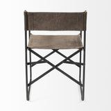 Mercana Direttore 19.25L x 20W x 31H Brown/Gray Suede W/ Metal Frame Dining Chair