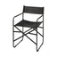Mercana Direttore Black Iron Frame Black Leather Dining Chair