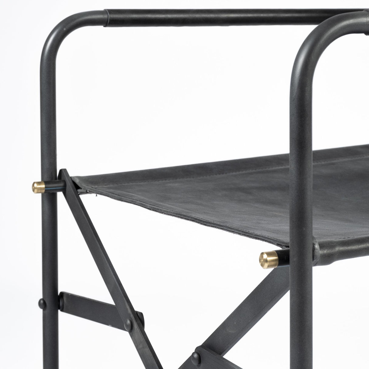 Mercana Direttore Black Iron Frame Black Leather Dining Chair