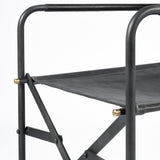 Mercana Direttore Black Iron Frame Black Leather Dining Chair