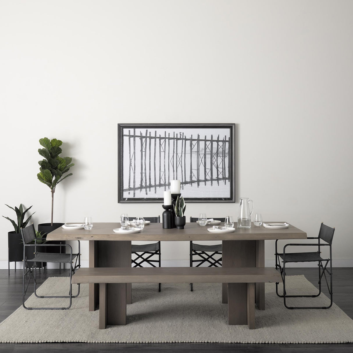 Mercana Direttore Black Iron Frame Black Leather Dining Chair