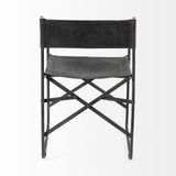 Mercana Direttore Black Iron Frame Black Leather Dining Chair