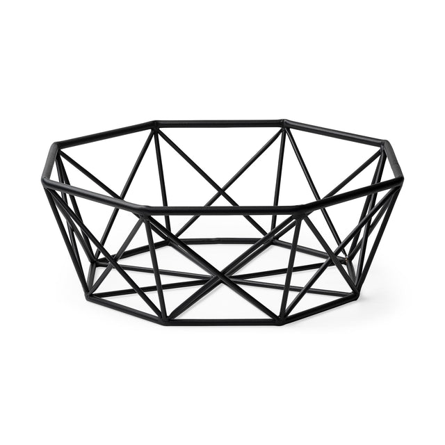 Mercana Davy 17L x 17W Black Metal Large Hexagonal Bowl