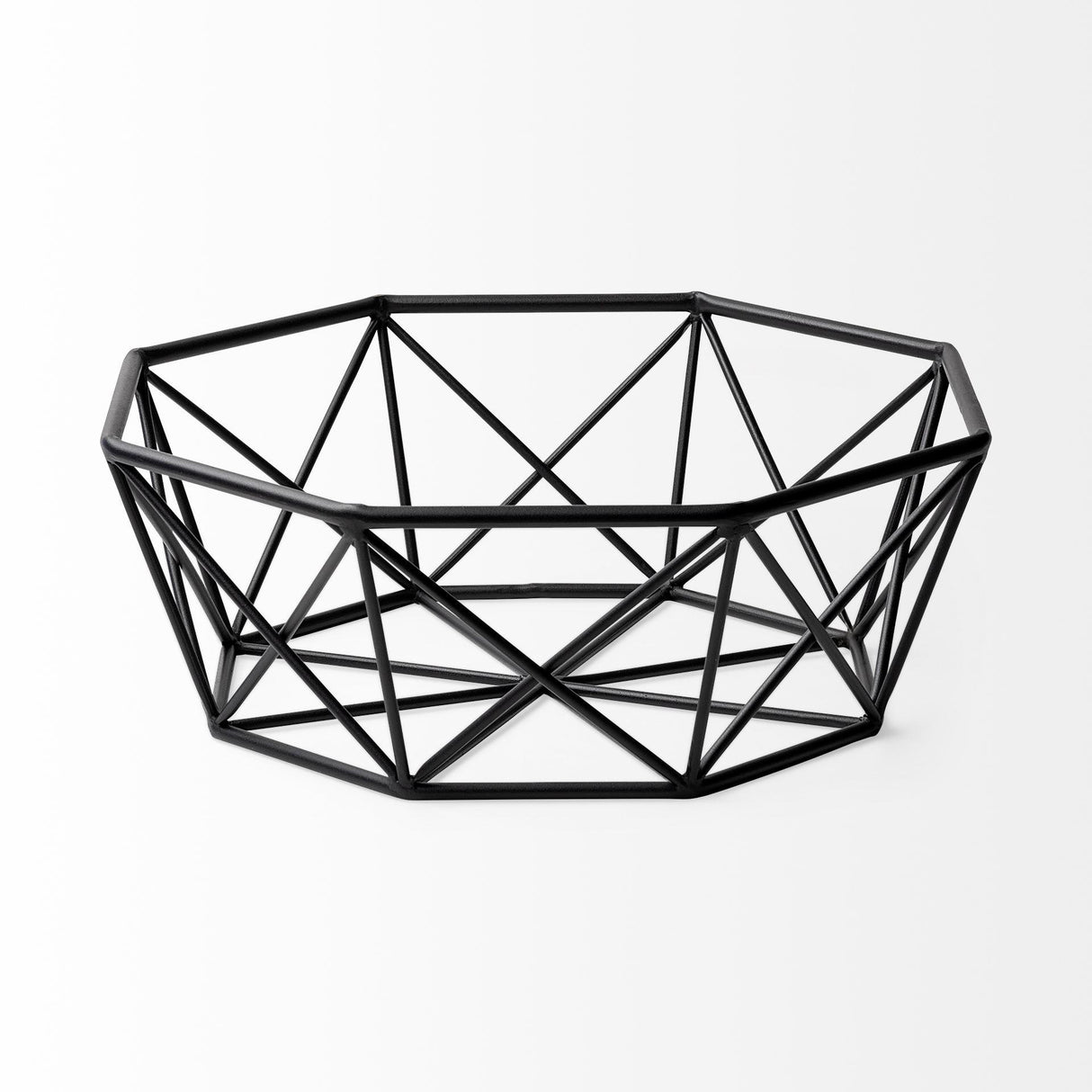 Mercana Davy 17L x 17W Black Metal Large Hexagonal Bowl