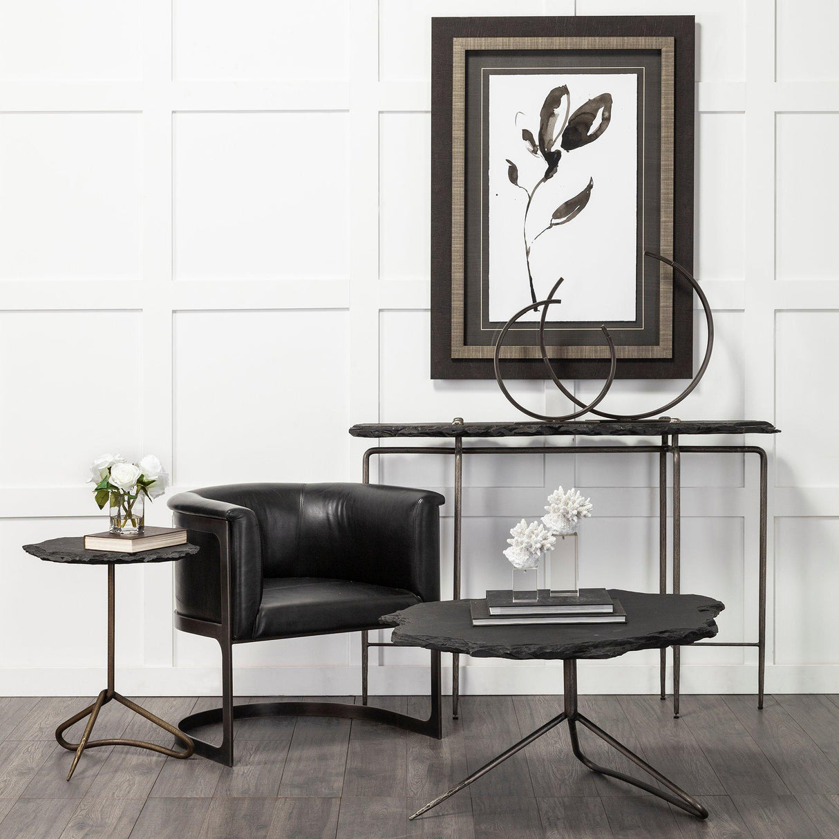 Mercana Taj (Large) 21L x 3W Black Broken Halo Decorative Object