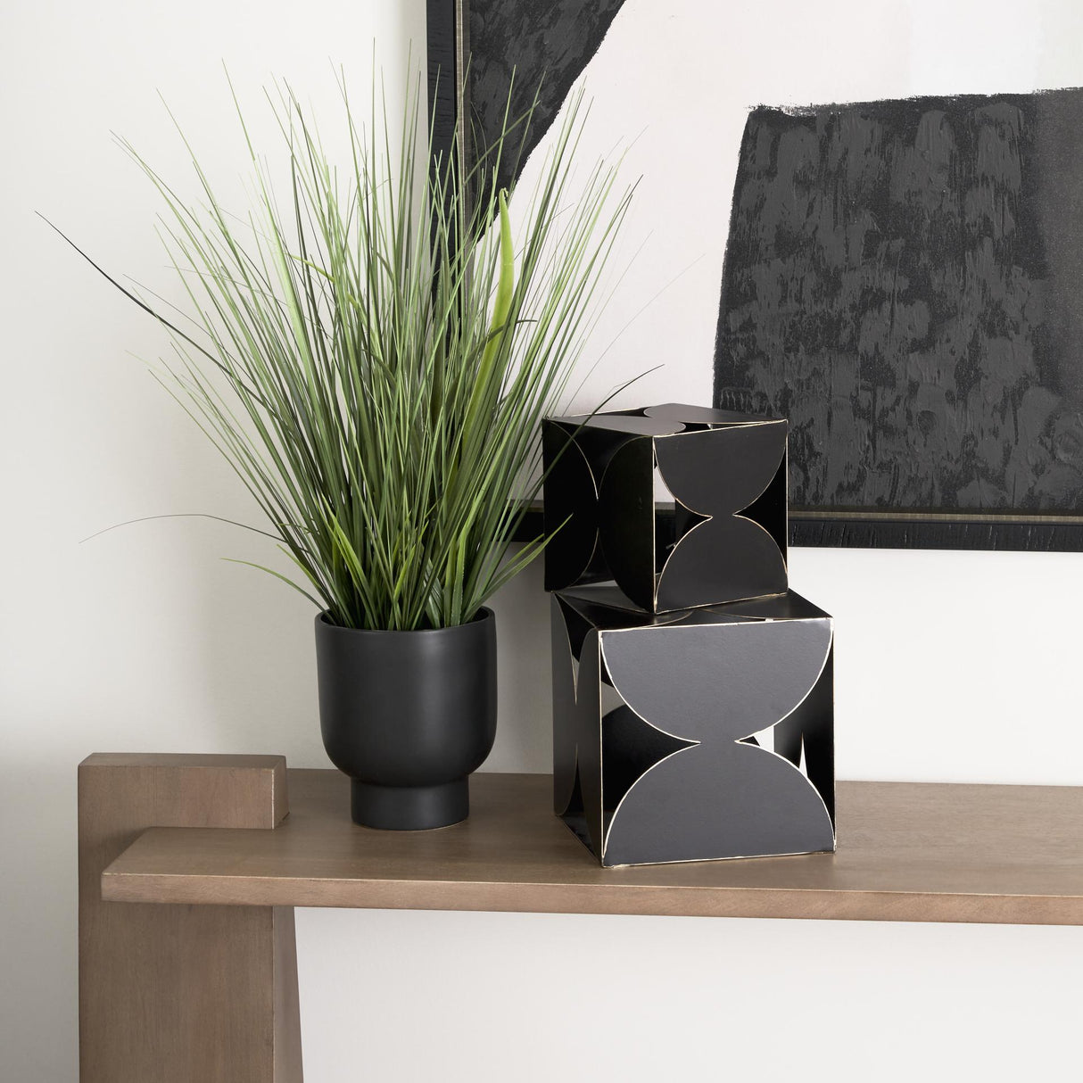 Mercana Darren (Small) 6L x 6W Black Metal Decorative Cube