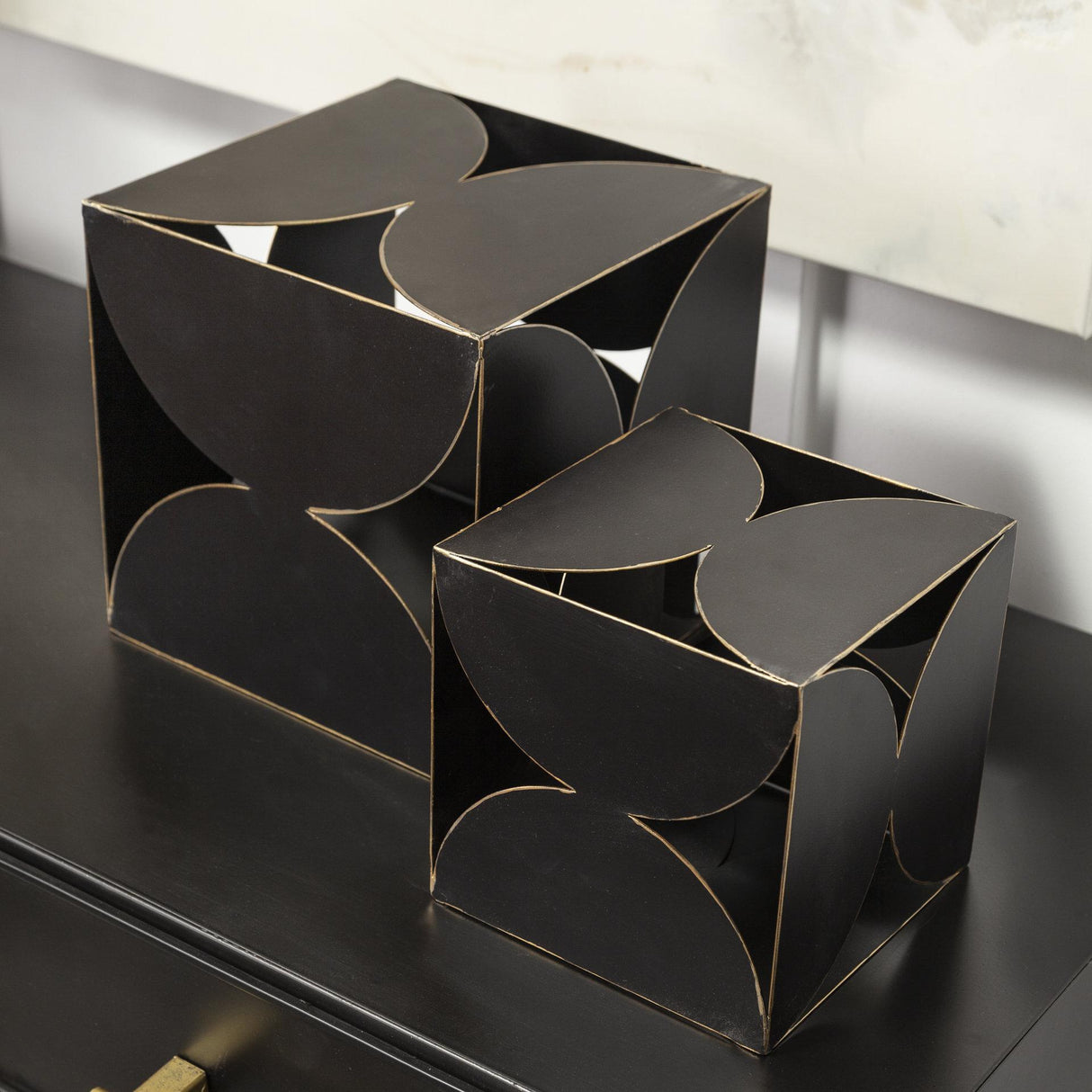 Mercana Darren (Large) 8L x 8W Black Metal Decorative Cube