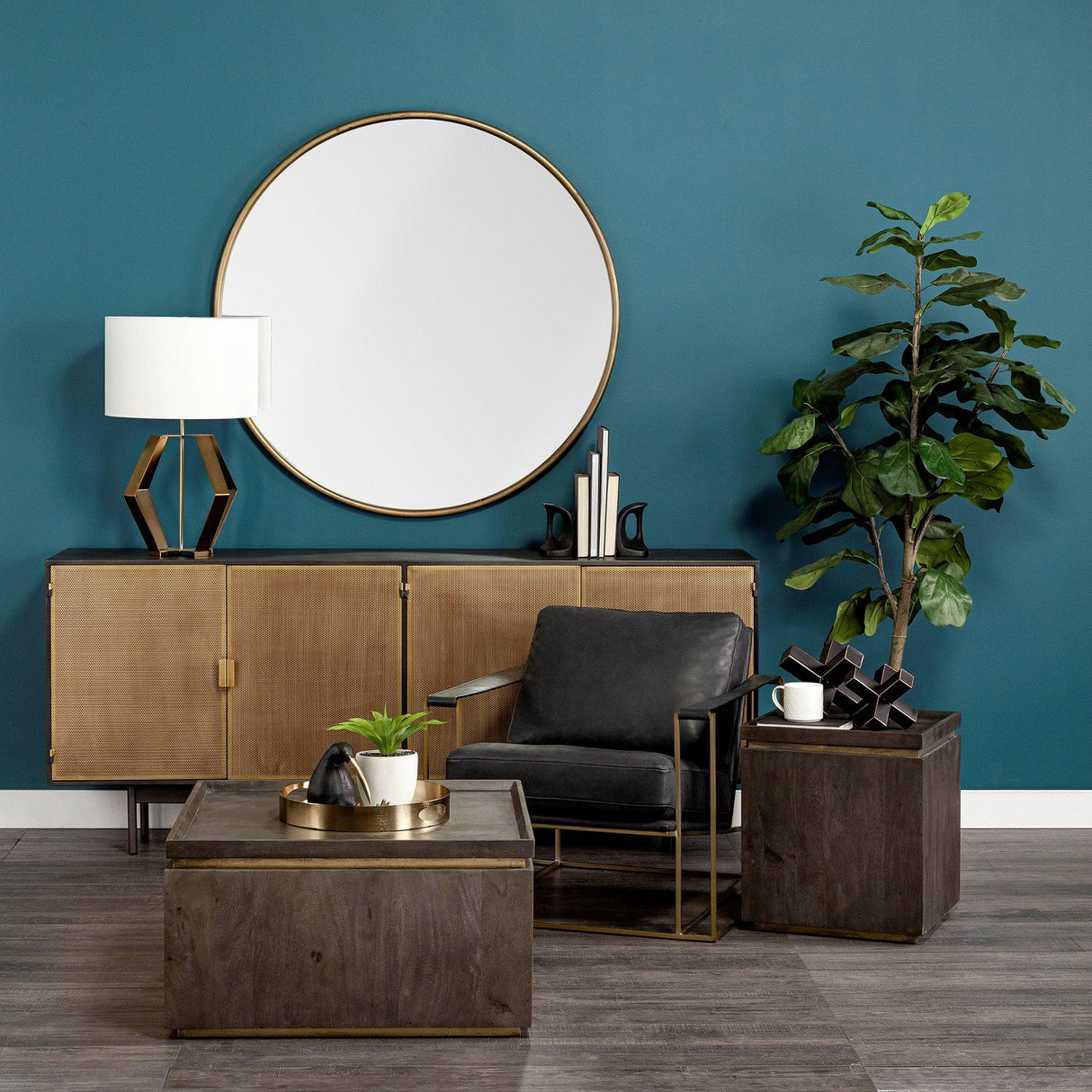 Mercana Abel (Large) 9L x 9W Black Metal Jack W/ Gold Accents