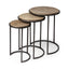 Mercana Glover (Set of 3) 20L x 20W Brown Wood Round Top W/Metal Nesting Accent Tables