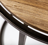 Mercana Glover (Set of 3) 20L x 20W Brown Wood Round Top W/Metal Nesting Accent Tables
