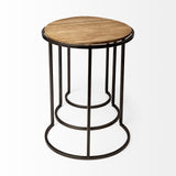 Mercana Glover (Set of 3) 20L x 20W Brown Wood Round Top W/Metal Nesting Accent Tables