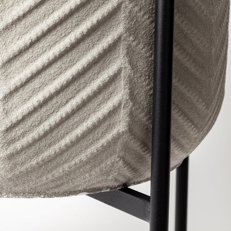 Mercana Mabel Set of Two 15.4 x 24.8 Eggshell Metal Top W/ Black Iron Base Plant Stands