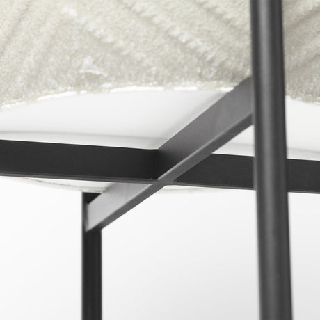 Mercana Mabel Set of Two 15.4 x 24.8 Eggshell Metal Top W/ Black Iron Base Plant Stands