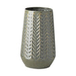 Mercana Gemma III Metal Glossy Green/Gray Chevron Vase