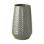 Mercana Gemma III Metal Glossy Green/Gray Chevron Vase