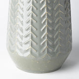 Mercana Gemma III Metal Glossy Green/Gray Chevron Vase