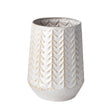 Mercana Gemma II Metal Glossy White Chevron Vase