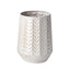 Mercana Gemma II Metal Glossy White Chevron Vase