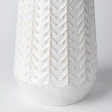 Mercana Gemma II Metal Glossy White Chevron Vase