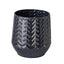 Mercana Gemma I Metal Glossy Dark Blue Chevron Vase