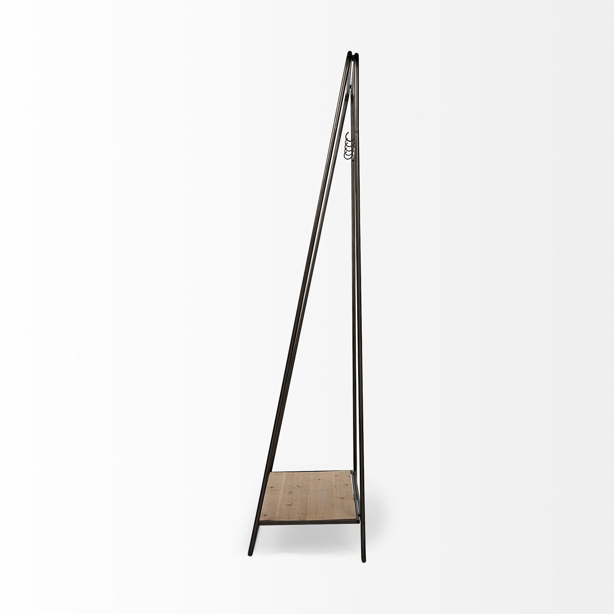 Mercana Carell 31L x 18W Black Metal And Wood Shelf Hall Tree