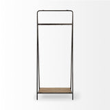 Mercana Carell 31L x 18W Black Metal And Wood Shelf Hall Tree