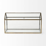 Mercana Hutt 16L x 6W x 9H Gold Glass Terrarium Box