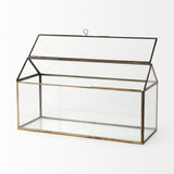 Mercana Hutt 16L x 6W x 9H Gold Glass Terrarium Box