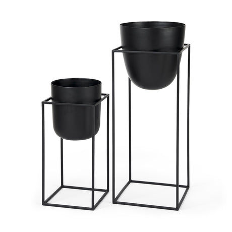 Mercana Bumble (Set of 2) 12L x 12W x 32H Black Plant Stands