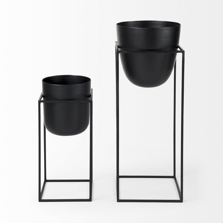 Mercana Bumble (Set of 2) 12L x 12W x 32H Black Plant Stands