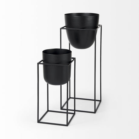 Mercana Bumble (Set of 2) 12L x 12W x 32H Black Plant Stands
