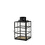 Mercana Gamfield 6.1L x 6.1W x 10.6H Small Black Metal and Glass Lantern
