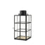 Mercana Gamfield 6.1L x 6.1W x 13.4H Medium Black Metal and Glass Lantern