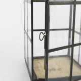 Mercana Gamfield 6.1L x 6.1W x 13.4H Medium Black Metal and Glass Lantern