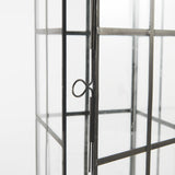 Mercana Gamfield 6.1L x 6.1W x 16.7H Large Black Metal and Glass Lantern