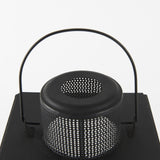Mercana Gamfield 6.1L x 6.1W x 16.7H Large Black Metal and Glass Lantern