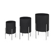 Mercana Claypoole (Set of 3) Black Plant Stands