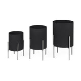Mercana Claypoole (Set of 3) Black Plant Stands