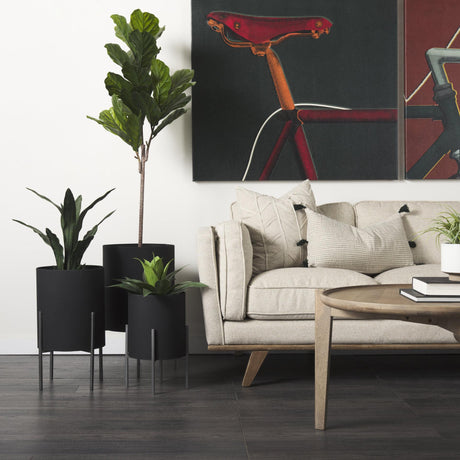 Mercana Claypoole (Set of 3) Black Plant Stands