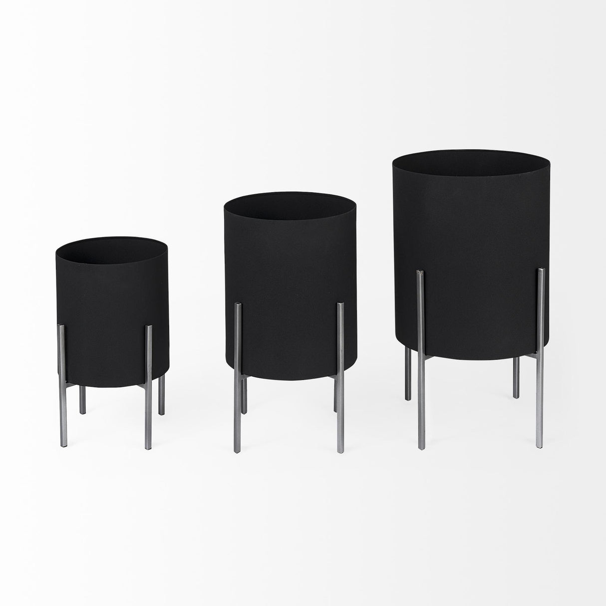 Mercana Claypoole (Set of 3) Black Plant Stands