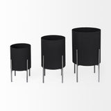 Mercana Claypoole (Set of 3) Black Plant Stands