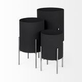 Mercana Claypoole (Set of 3) Black Plant Stands