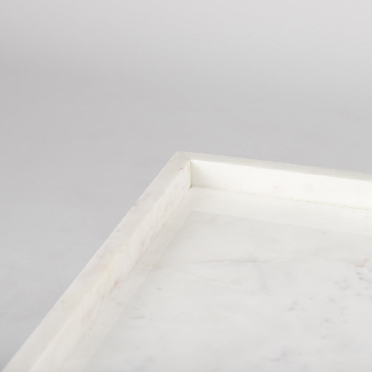 Mercana Nathan II 18" x 20" Square Top White Marble and Black Metal End/Side Table