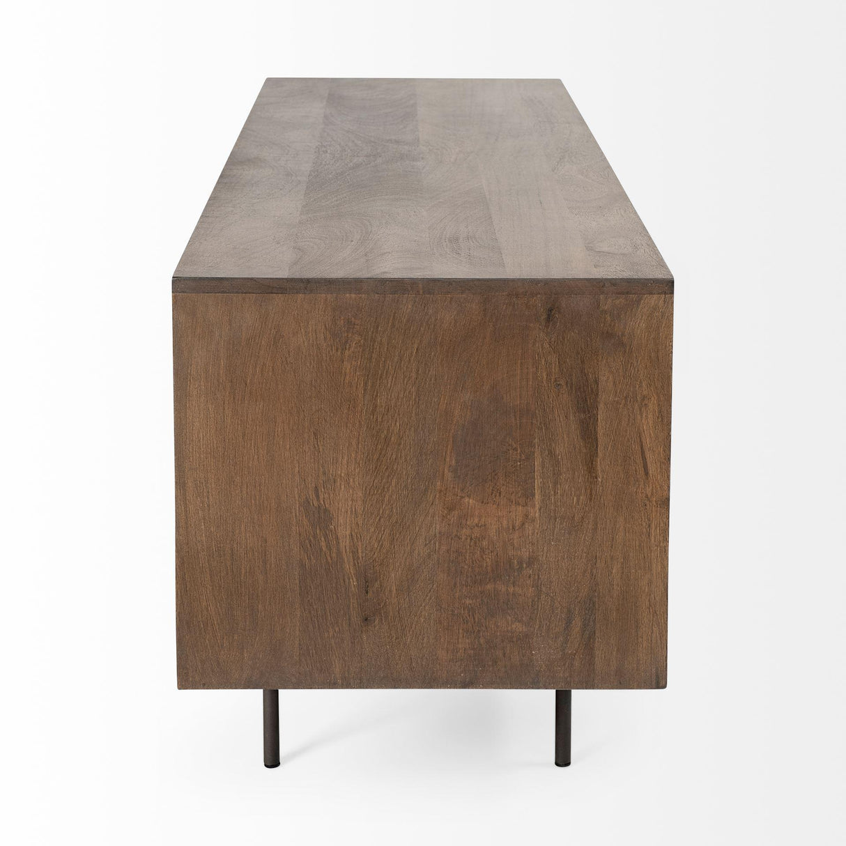 Mercana Grace I Two-Toned Brown Solid Wood TV Stand Media Console with Slated Doors, TV up to 82"