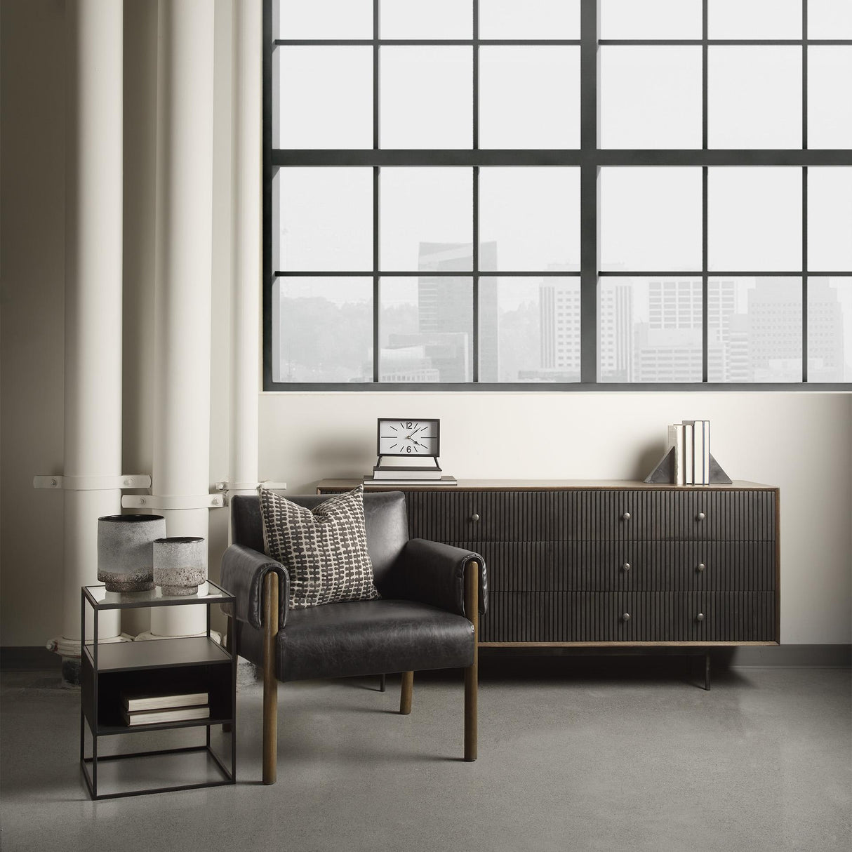 Mercana Grace 70Wx18.5Lx31.25H Two-Tone Brown Solid Wood 6 Drawer Sideboard