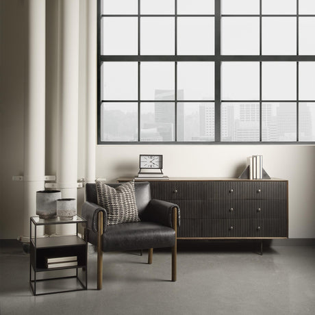 Mercana Grace 70Wx18.5Lx31.25H Two-Tone Brown Solid Wood 6 Drawer Sideboard